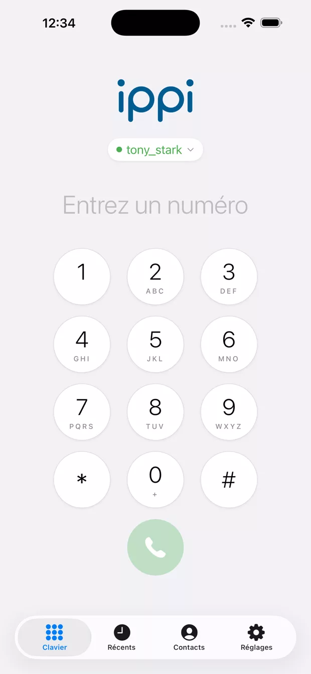 ippi Softphone app keypad